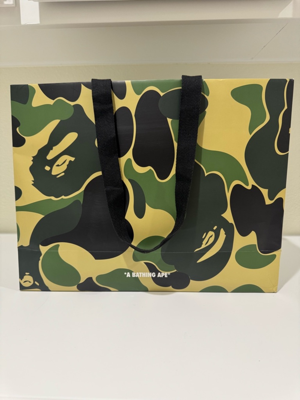 Bape Green Camo Shopping Bag